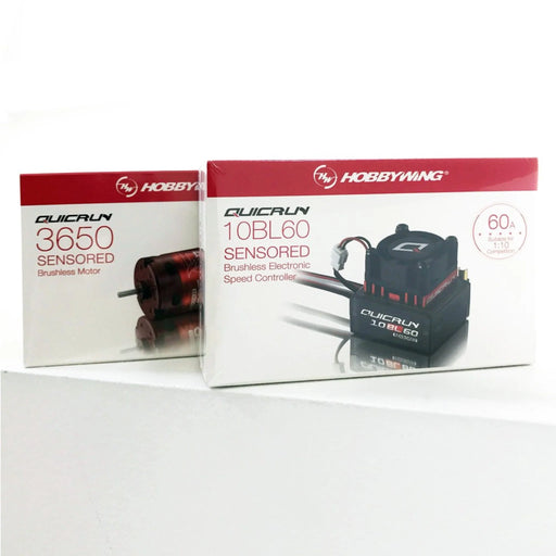 HOBBYWING 38030201 QuicRun 10BL60 Sensored ESC + QRC10SD 8.5T G2 Motor Combo
