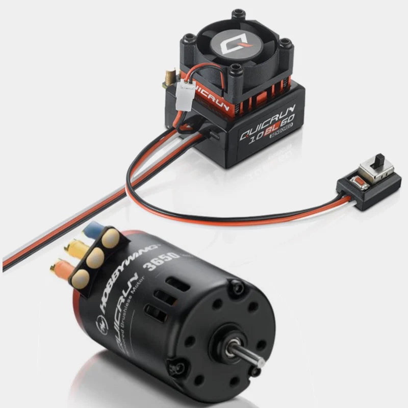 HOBBYWING 38030202 QuicRun 10BL60 ESC and QRC10SD 10.5T G2 Sensored Brushless Motor Combo