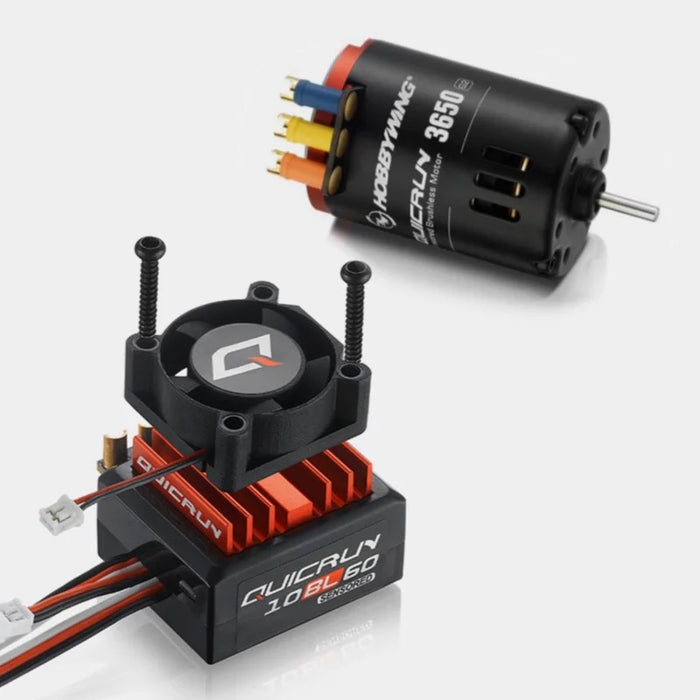 HOBBYWING 38030205 QuicRun 10BL60 ESC and QRC10SD 21.5T G2 Sensored Brushless Motor Combo