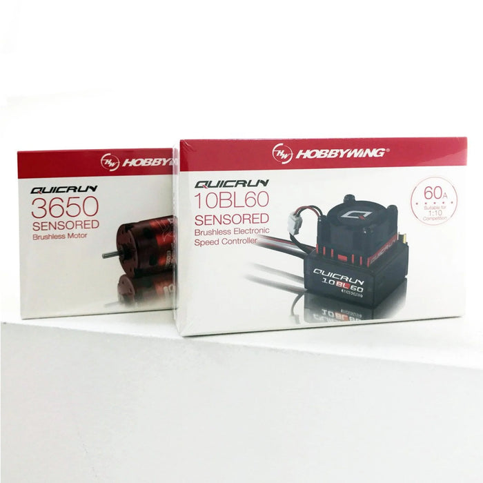 HOBBYWING 38030206 QuicRun 10BL60 Sensored ESC + QRC10SD 25.5T Motor Combo