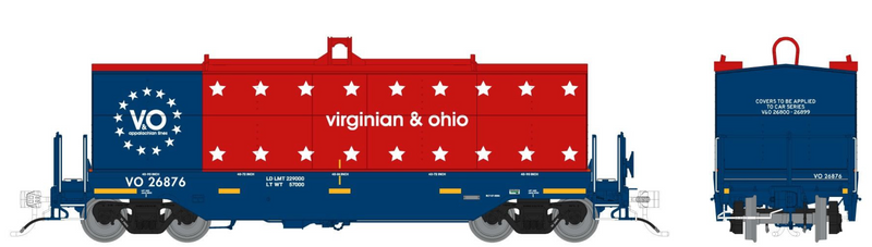Home Shops 1128018A HO Greenbrier Coil Car Virginian & Ohio V&O America 250 # Varies