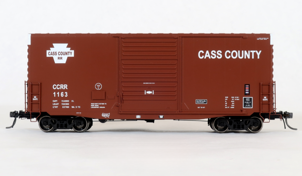 Home Shops HFB-019-002 HO Scale PS 40' Mini Hy Cube Boxcar Cass County CCRR 1188