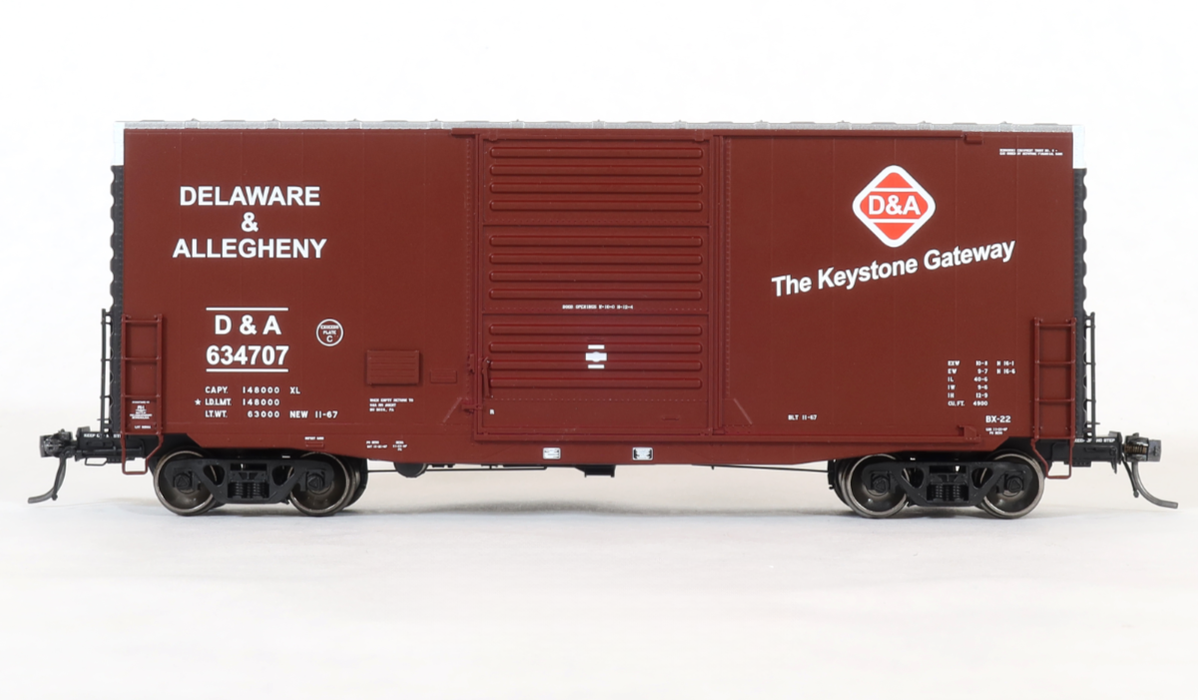 Home Shops HFB-020-002 HO Scale PS 40' Mini Hy Cube Boxcar Delaware and Allegheny D&A 634756