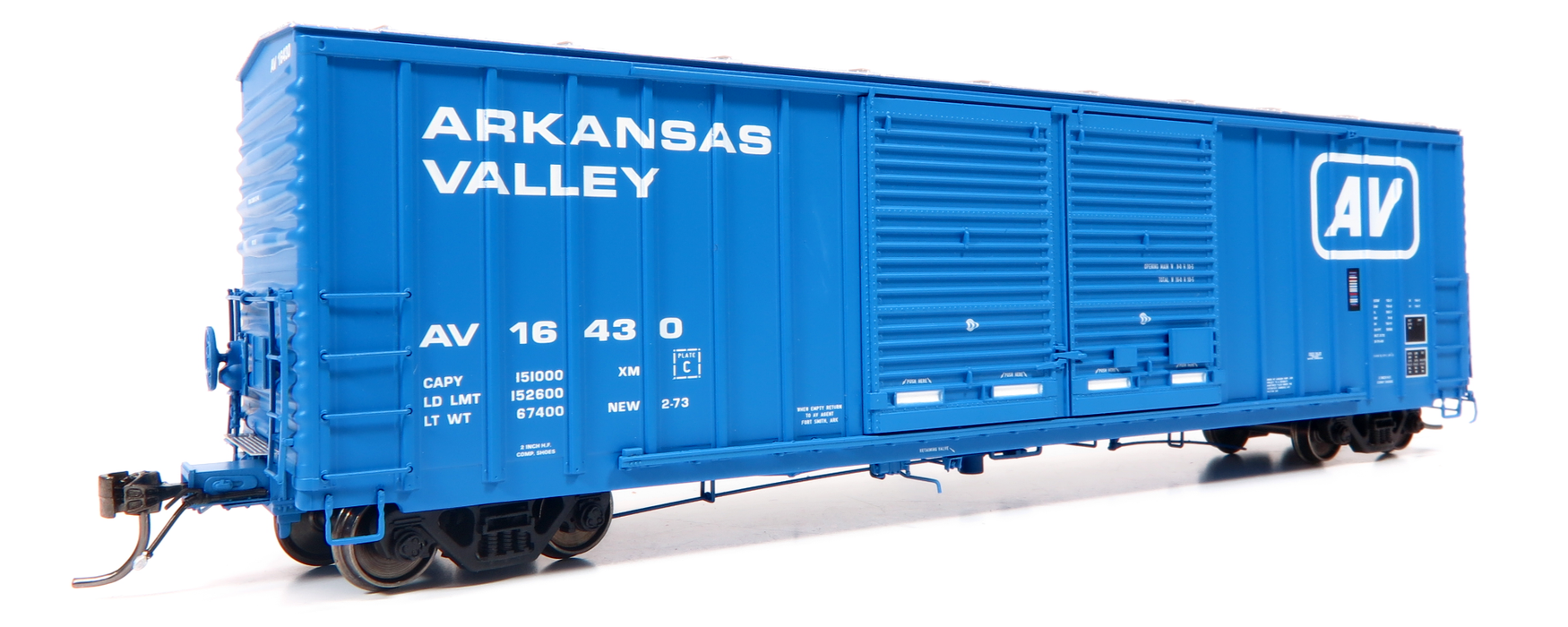 Home Shops HFB-028-001 HO Scale PC&F 5258 50' Double Door Boxcar Arkansas Valley AV 16303