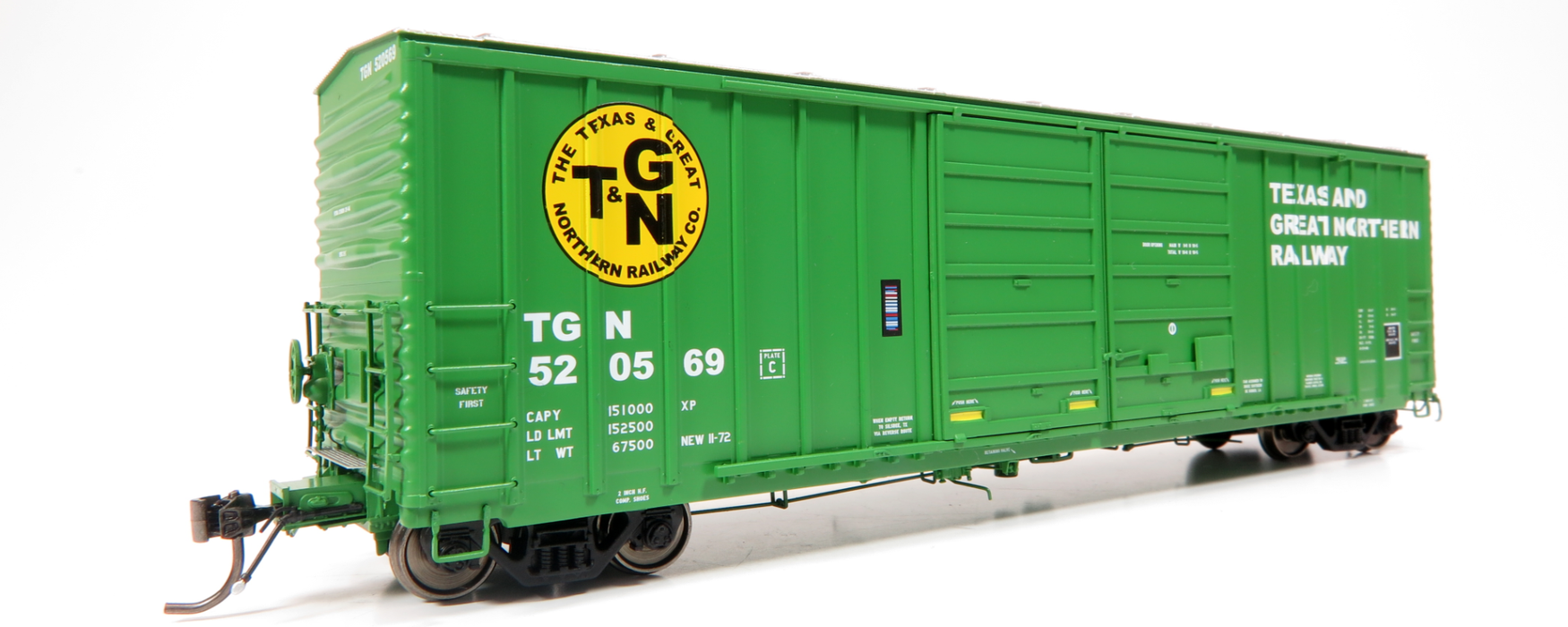 Home Shops HFB-033-002 HO Scale PC&F 5258 50' Double Door Boxcar Texas and Great Northern TGN 520711