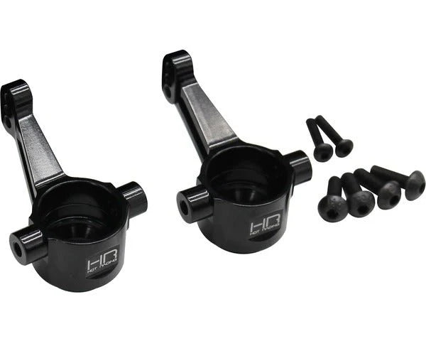 Hot Racing HRAATF2101 Black Aluminum Steering Blocks for 1/10 Arrma 4x4 3S Vehicles (1 Pair)