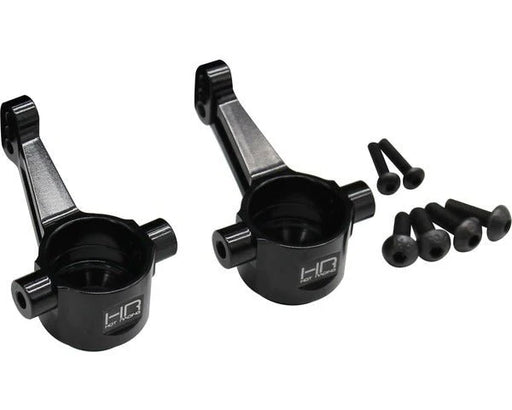 Hot Racing HRAATF2101 Black Aluminum Steering Blocks for 1/10 Arrma 4x4 3S Vehicles (1 Pair)