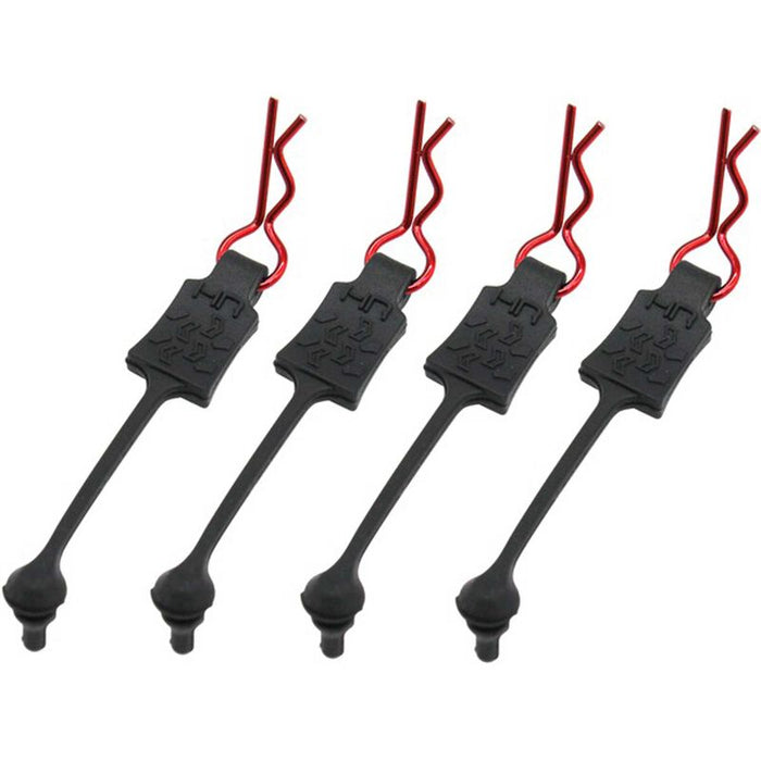 Hot Racing HRABWP39T02 1/10 Body Clip Retainers Red 4 Pack