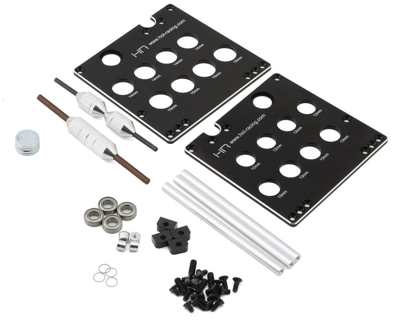 Hot Racing HRASDW8MU Dual System Wheel Balancer with Shock and Car Stand