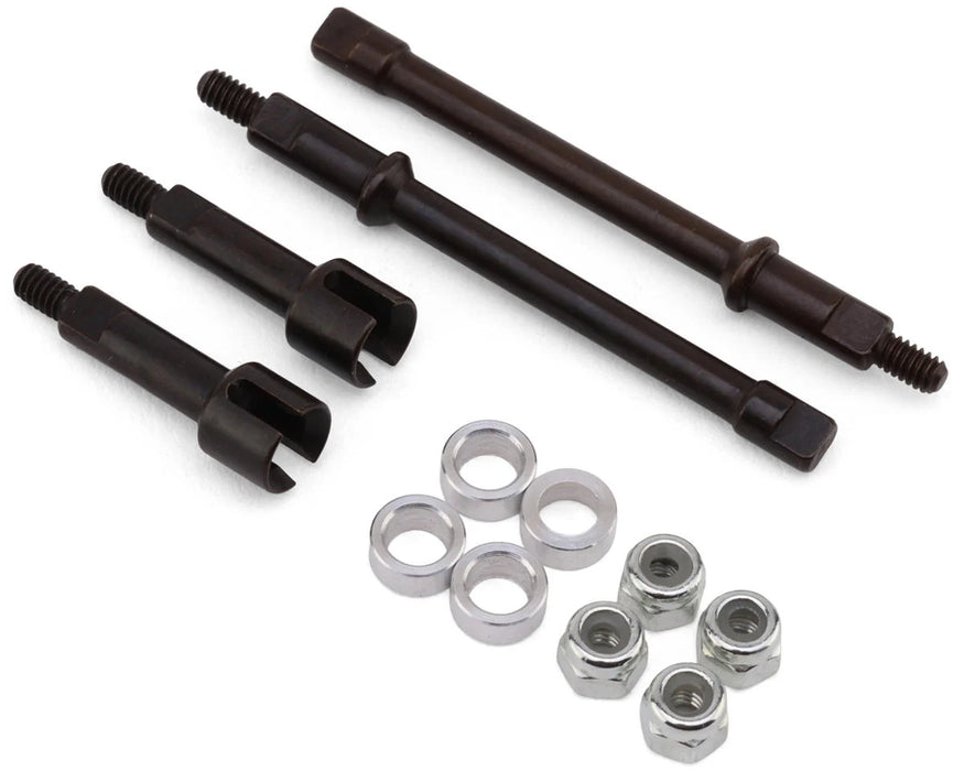 Hot Racing HRASXTY39AW02 Axial SCX30 +2mm Wide CNC-Machined Hardened Spring Steel Axles Set