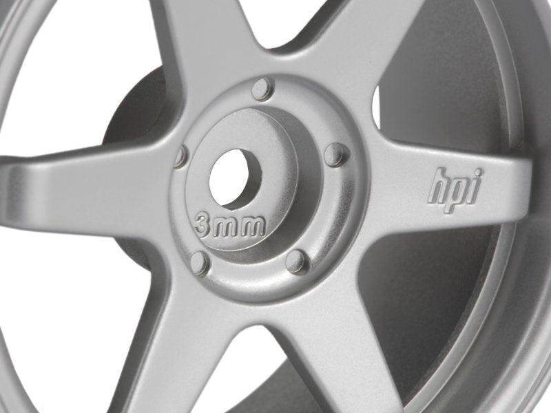 HPI 160752 TE37 Wheel 26mm Matte Chrome (3mm Offset)