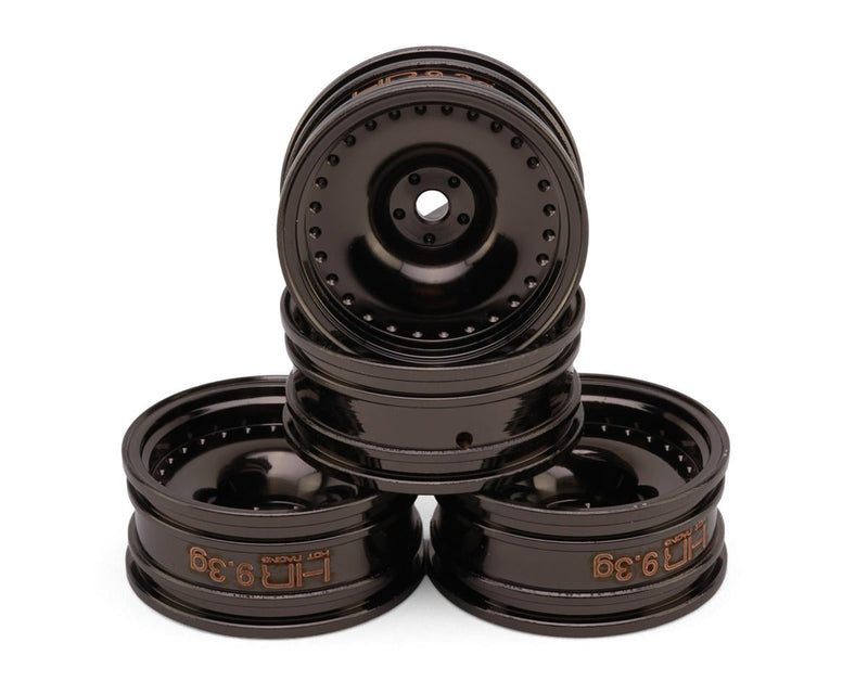 Hot Racing HRASXTY919H01 Black Chrome Axial SCX30 0.7" 9.3g ea Brass Crawler Wheels (4 Pack)