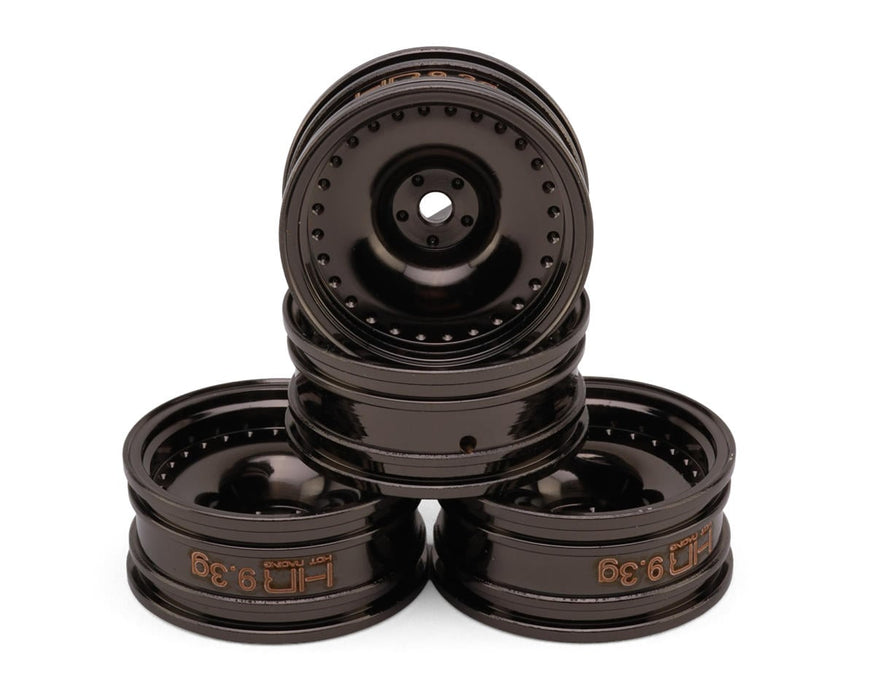 Hot Racing HRASXTY919H01 Black Chrome Axial SCX30 0.7" 9.3g ea Brass Crawler Wheels (4 Pack)