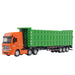 HuiNa 1/50 Diecast Orange Euro Truck with Green Dump Trailer
