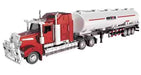 HuiNa 1/50 Diecast Red American Tanker Truck with White Trailer