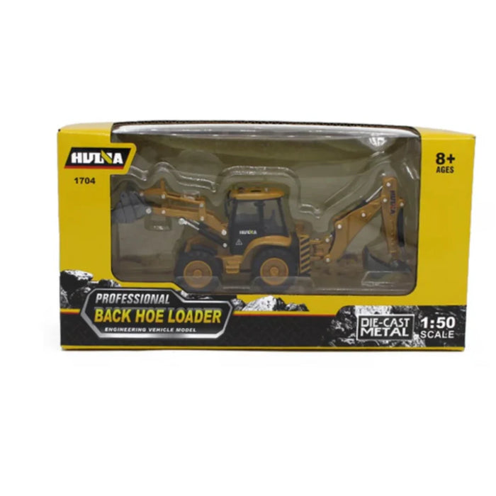 HuiNa 1704 1/50 Diecast Backhoe Construction Toy