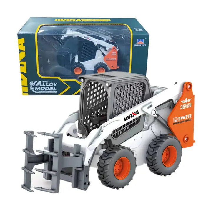 HuiNa 1708 1/50 Diecast Skid Loader with Tree Hugger Construction Toy