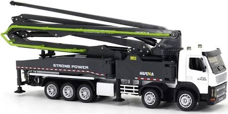 HuiNa 1709 1/50 Diecast Grey Cement Pumper Truck Construction Toy