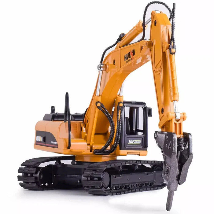 HuiNa 1911 1/50 Diecast Excavator with Drill Construction Toy