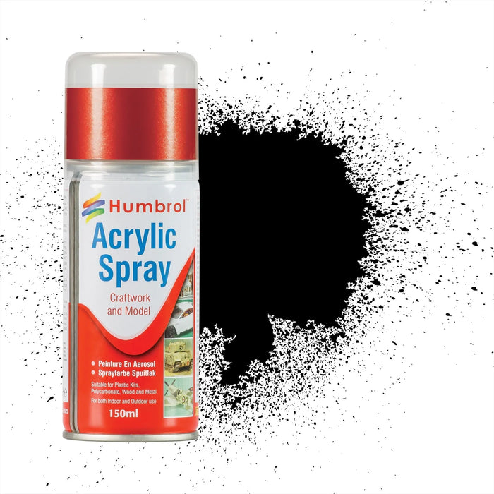 Humbrol AD6021 21 Gloss Black 150ml Spray Paint