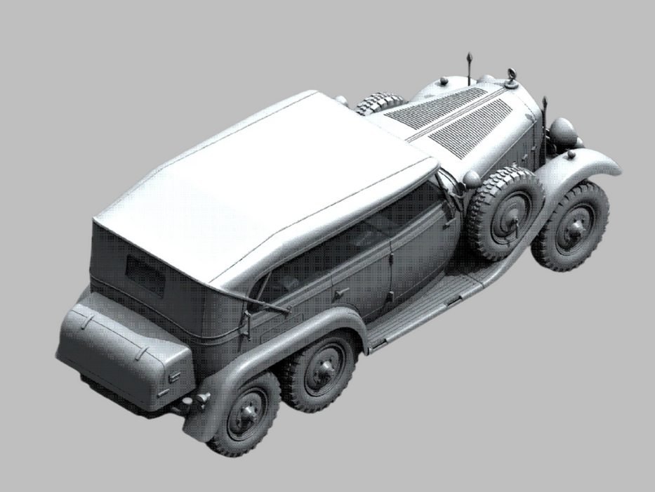 ICM Models 24012 1/24 G4 with Open Cover WWII German Personnel Car Model Kit