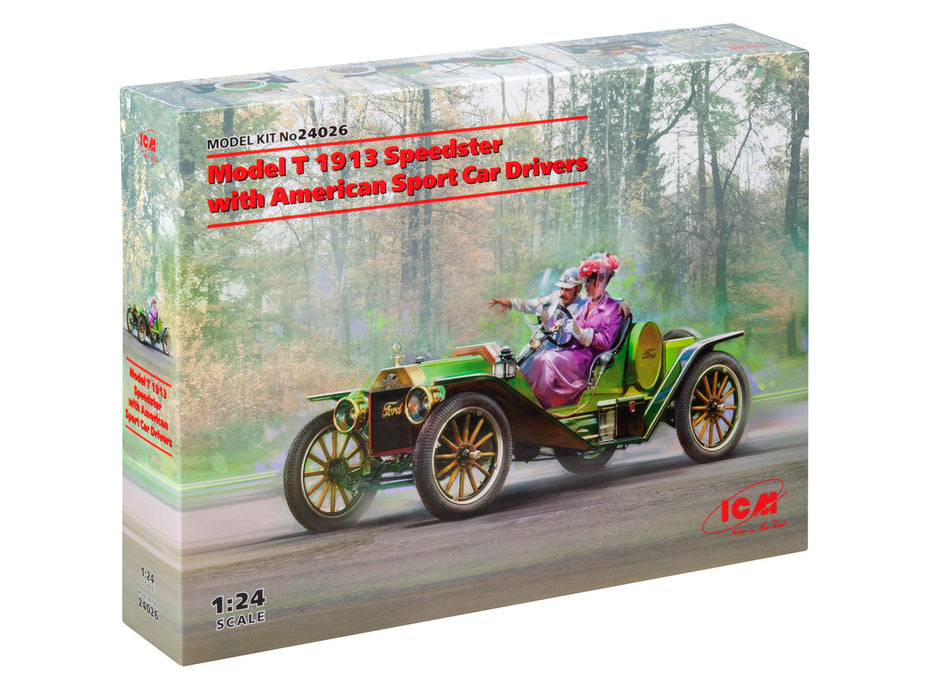 ICM Models 24026 1/24 Model T 1913 Speedster (with American Sport Car Drivers) Model Kit