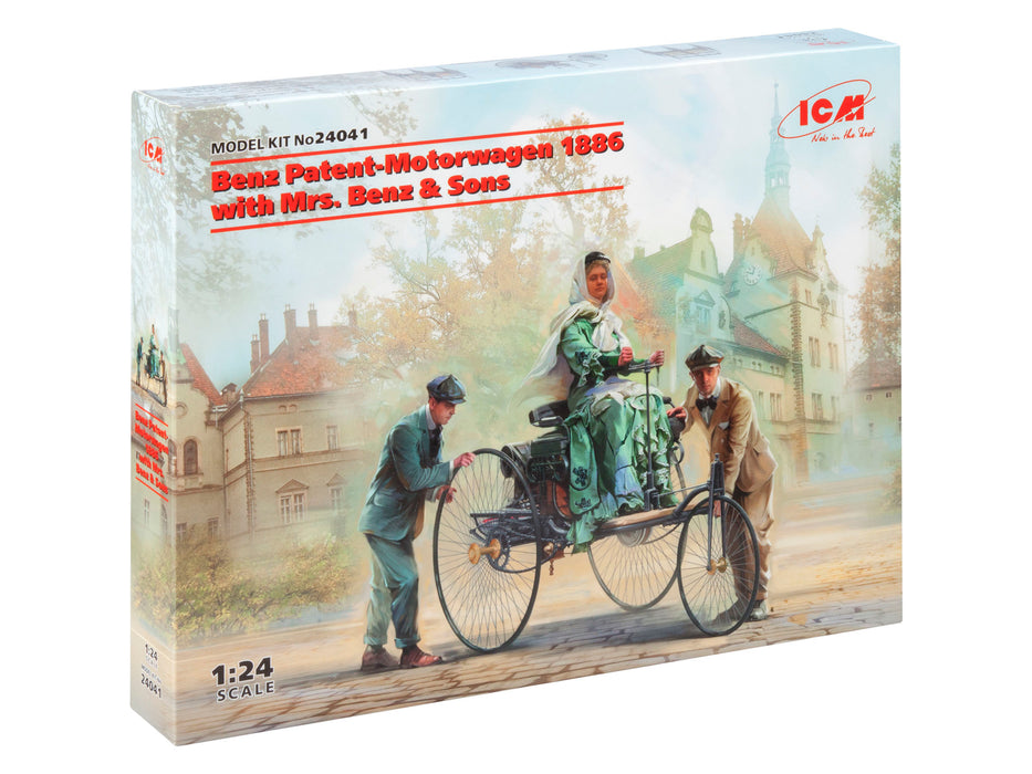 ICM Models 24041 1/24 Benz Patent-Motorwagen 1886 (with Mrs. Benz & Sons) Model Kit