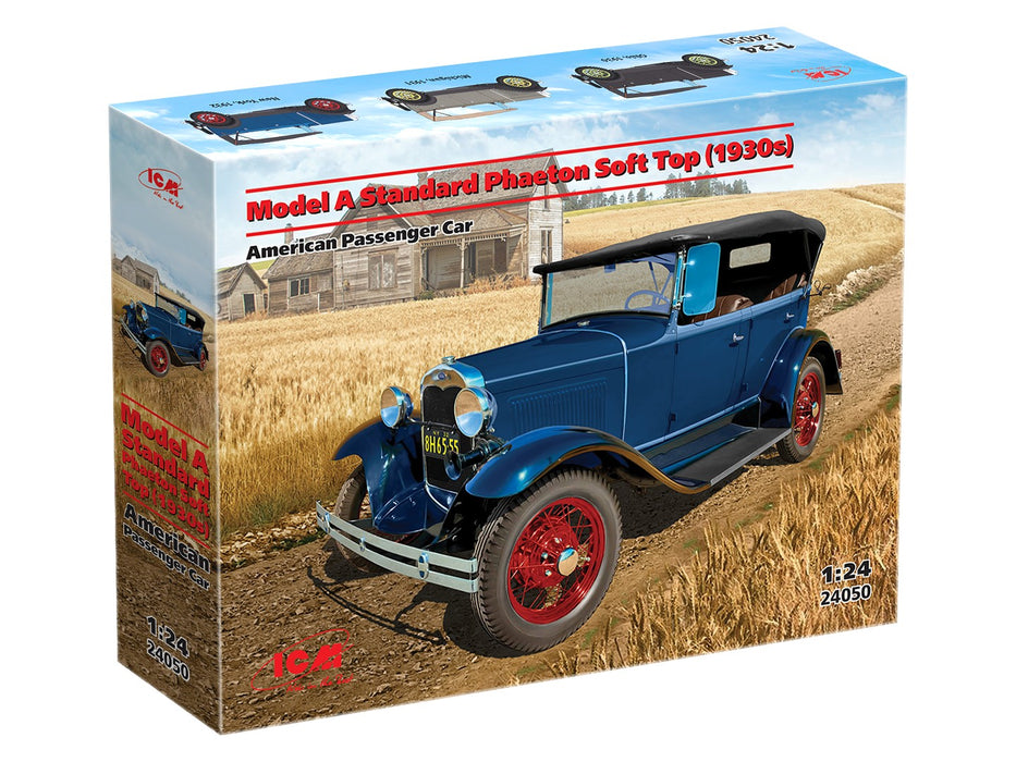 ICM Models 24050 1/24 American Model A Standard Phaeton Soft Top (1930s) Model Kit