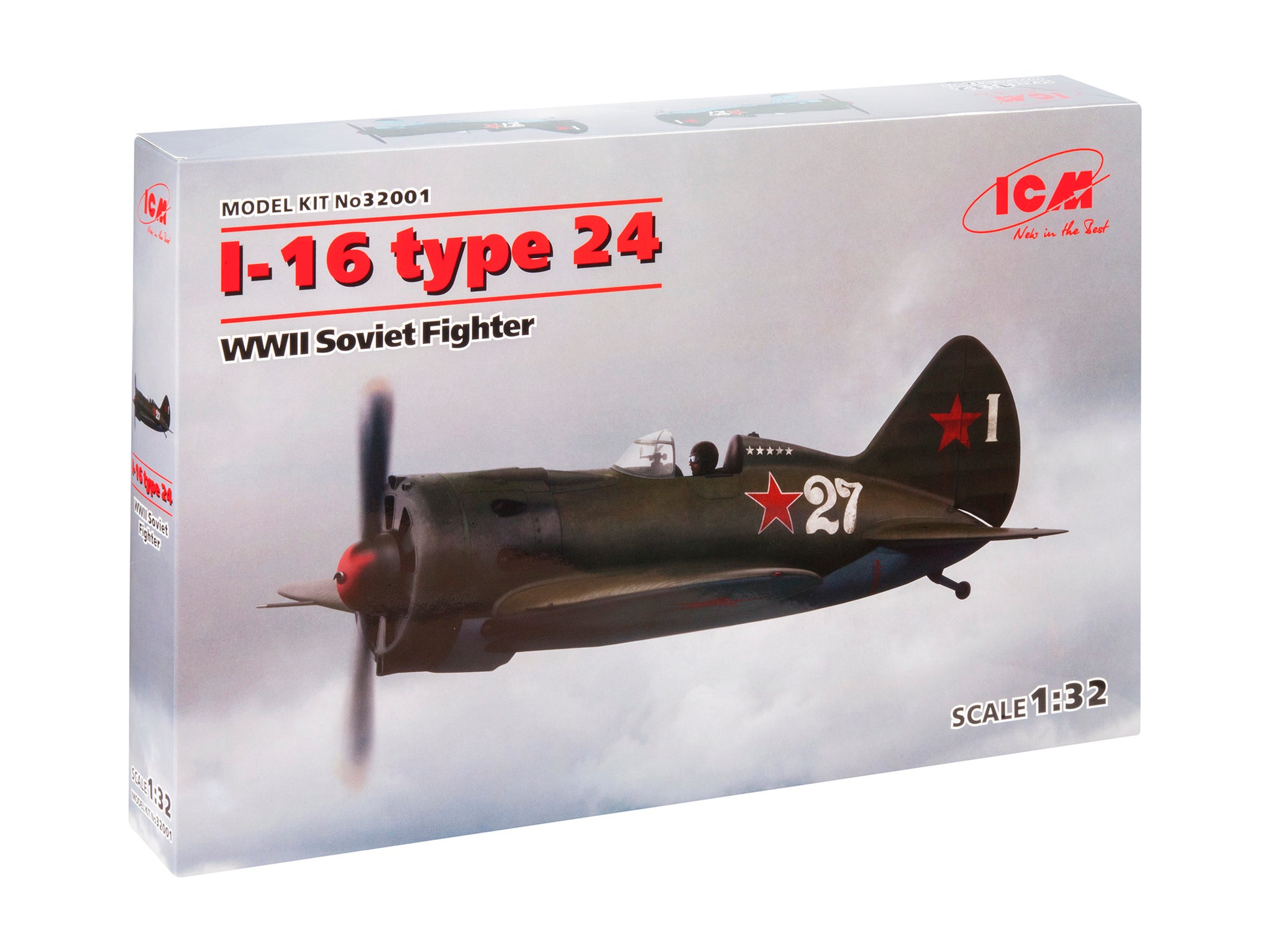 ICM Models 32001 1/32 I-16 Type 24 WWII Soviet Fighter Model Aircraft ...