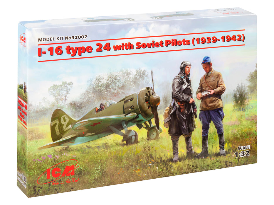 ICM Models 32007 1/32 I-16 Type 24 with Soviet Pilots (1939-1942) Model Aircraft Kit