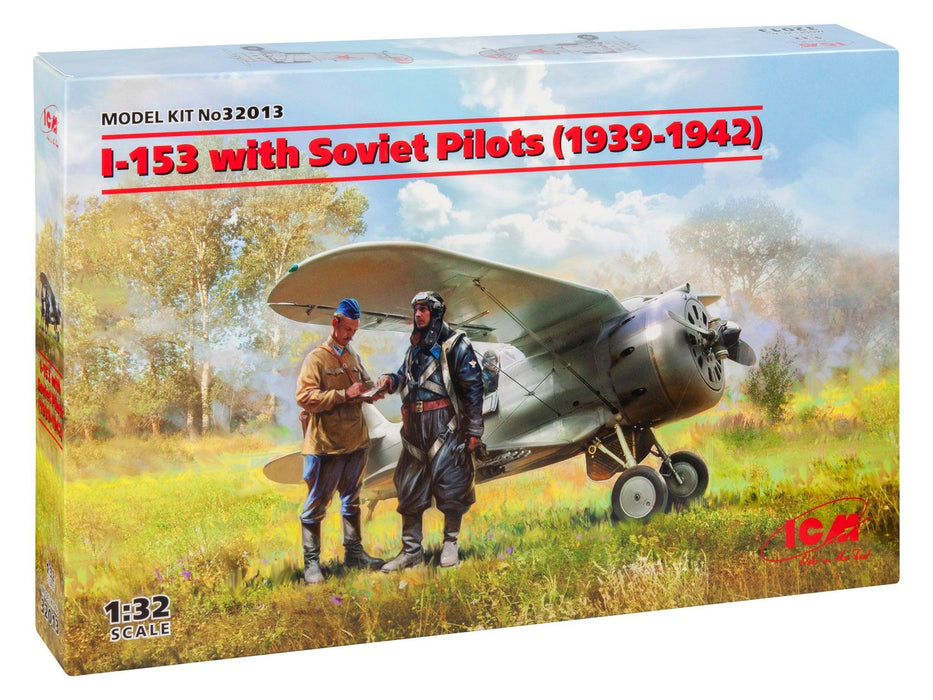 ICM Models 32013 1/32 Polikarpov I-153 with Soviet Pilots (1939-1942) Model Aircraft Kit