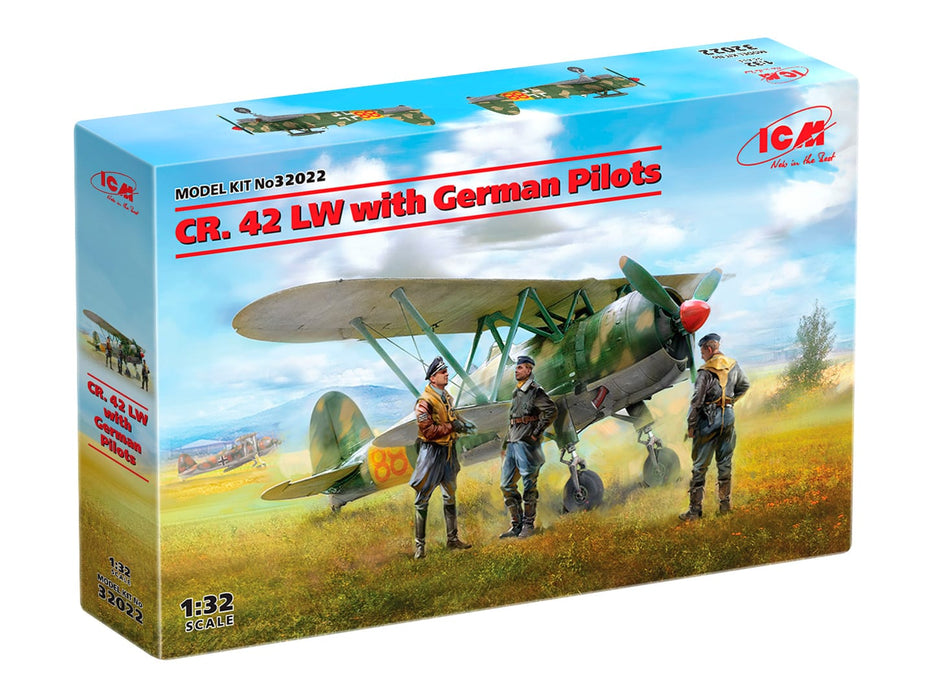 ICM Models 32022 1/32 Fiat CR.42 LW with German Pilots Model Aircraft Kit