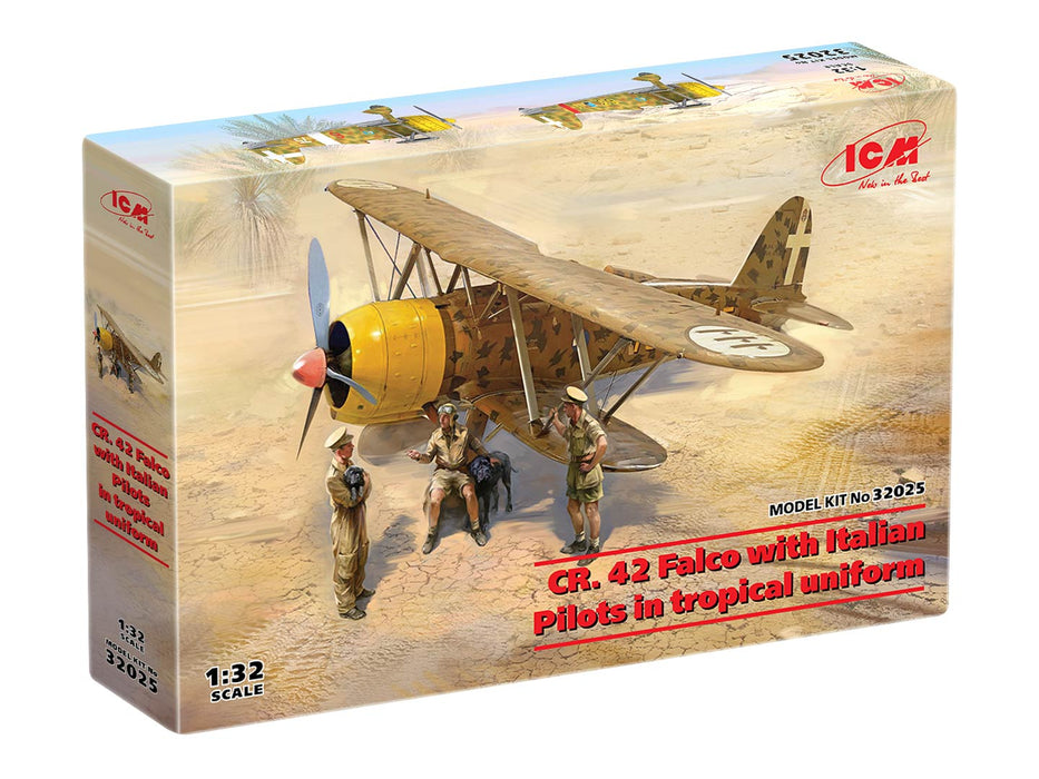 ICM Models 32025 1/32 Cr. 42 Falco (with Italian Pilots in Tropical Uniform) Model Aircrfat Kit