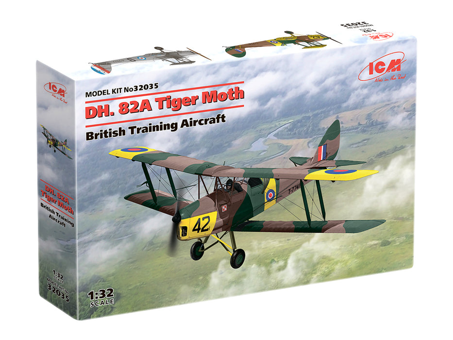 ICM Models 32035 1/32 DH. 82A Tiger Moth British Training Aircraft Model Kit