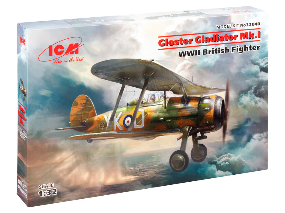 ICM Models 32040 1/32 Gloster Gladiator Mk.I WWII British Fighter Model Aircraft Kit