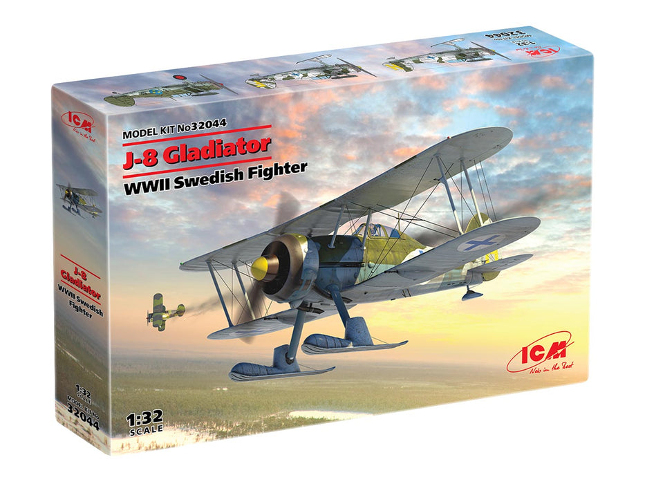 ICM Models 32044 1/32 J-8 Gladiator WWII Swedish Fighter Model Aircraft Kit