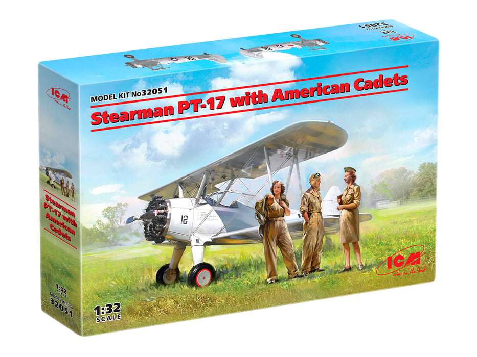 ICM Models 32051 1/32 Stearman PT17 with American Cadets Model Aircraft Kit