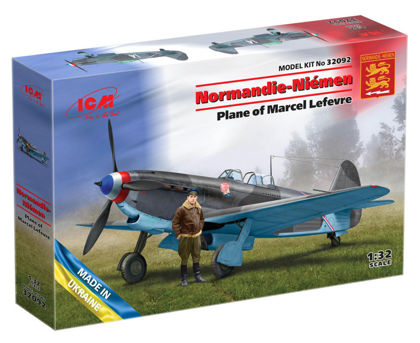 ICM Models 32092 1/32 Normandie Niemen Yak-9T Plane of Marcel Lefevre with Figure Model Kit