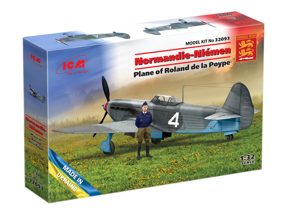 ICM Models 32093 1/32 Normandie Niemen Yak-9T Plane of Roland de la Poype with Figure Model Kit
