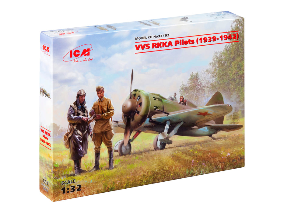 ICM Models 32102 1/32 WWII Soviet VVS RKKA Pilots (1939-1942) Figures Model Kit