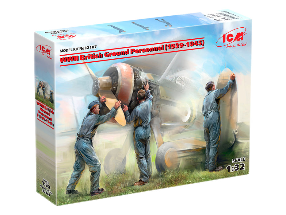 ICM Models 32107 1/32 WWII British Ground Personnel (1939-1945) Figures Model Kit
