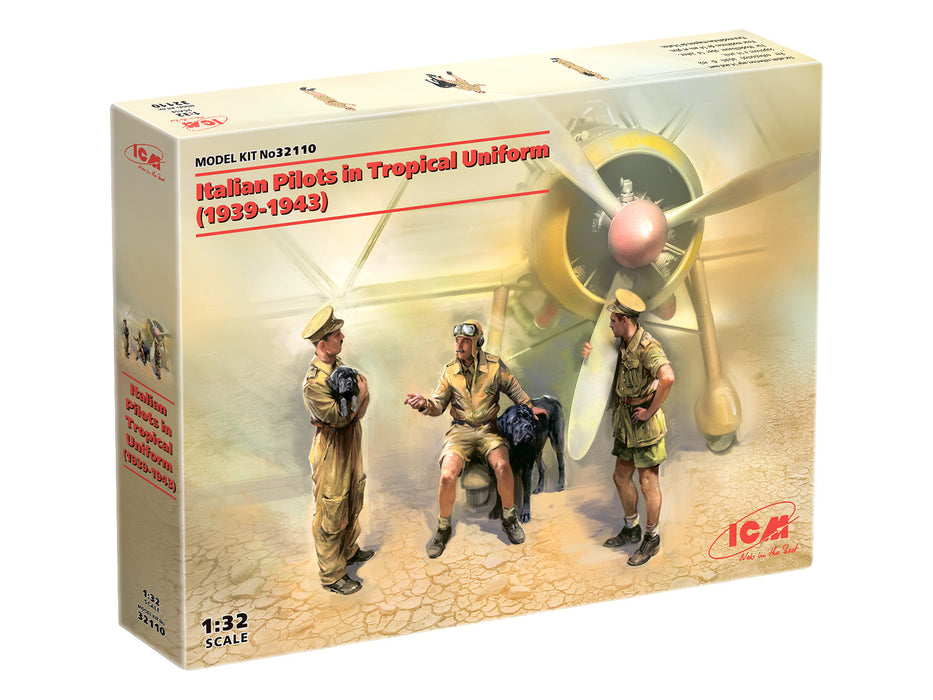 ICM Models 32110 1/32 Italian Pilots in Tropical Uniforms (1939-1943) Figures Model Kit