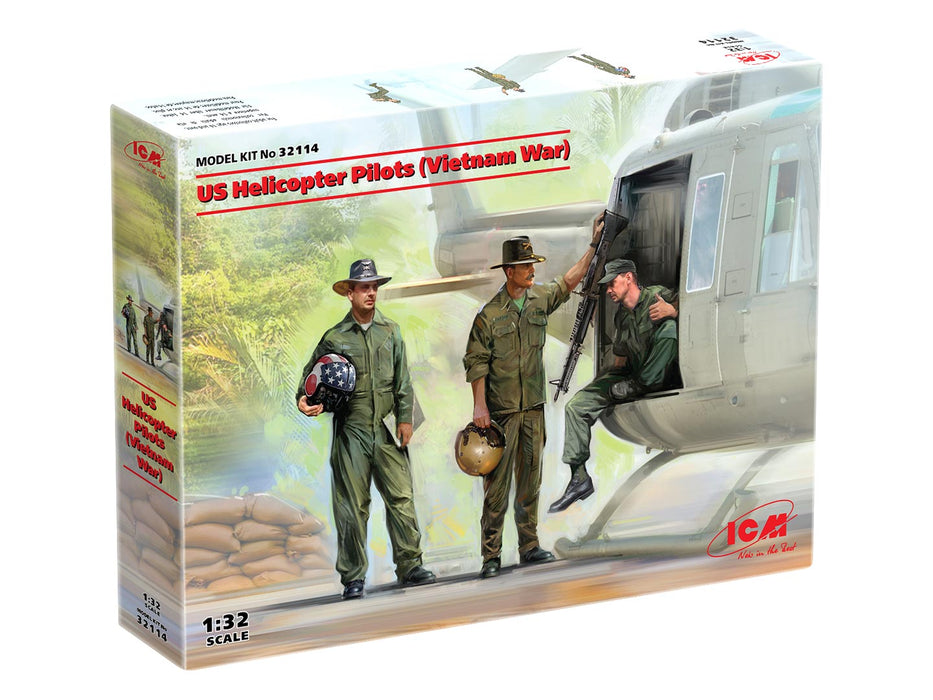 ICM Models 32114 1/32 US Helicopter Pilots (Vietnam War) Figures Model Kit