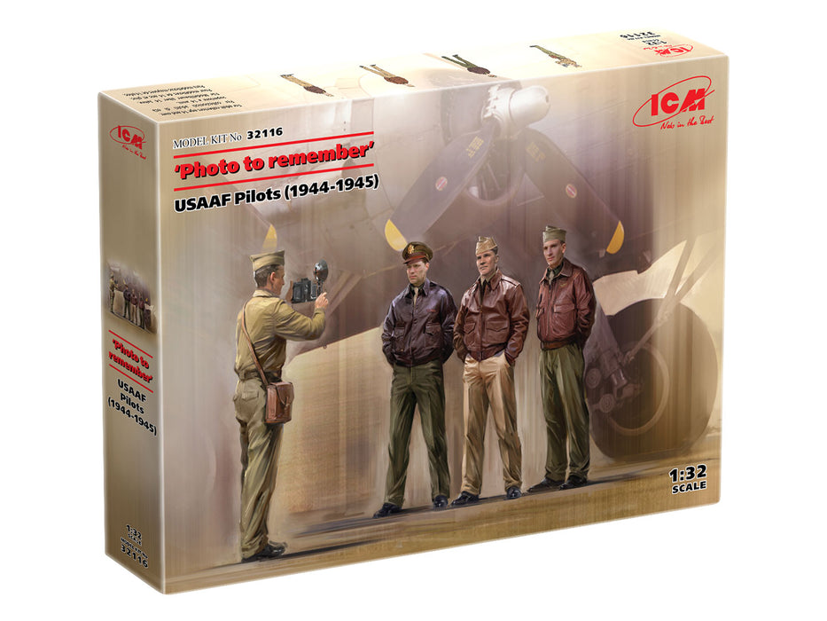 ICM Models 32116 1/32 'Photo to Remember' USAAF Pilots (1944-1945) Figures Model Kit