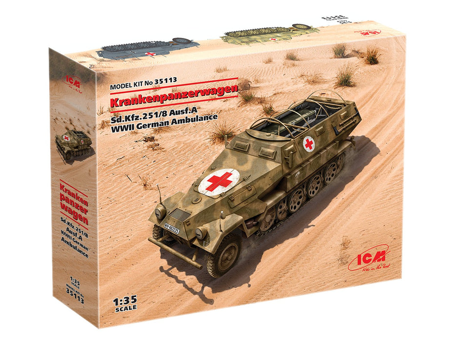 ICM Models 35113 1/35 Sd.Kfz.251/8 Ausf.A 'Krankenpanzerwagen' WWII German Ambulance Model Kit