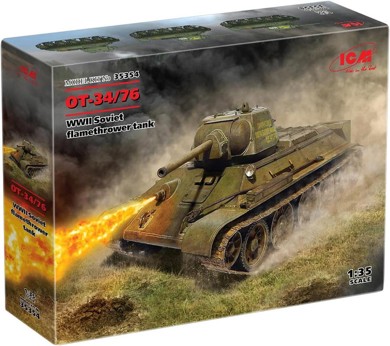 ICM Models 35354 1/35 OT-34/76 WWII Soviet Flamethrower Tank 2MV Model Kit
