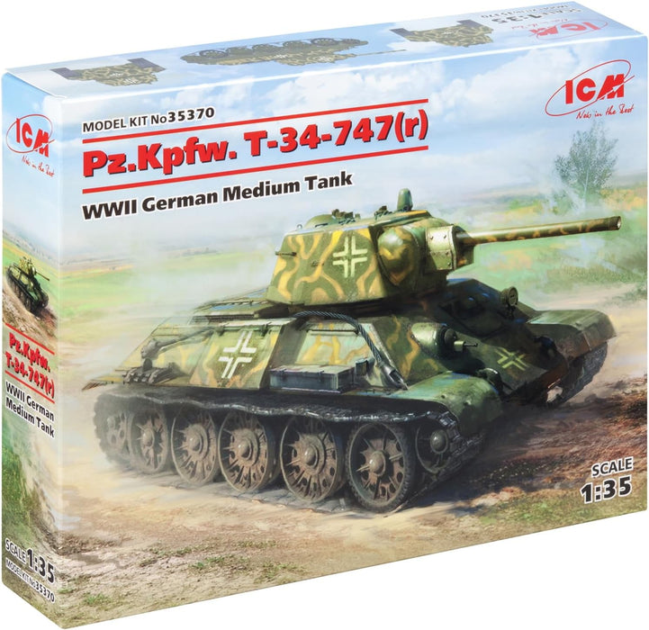 ICM Models 35370 1/35 Pz.Kpfw. T-34-747(r), WWII German Medium Tank Model Kit