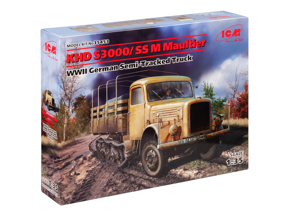 ICM Models 35453 1/35 KHD S3000/SS M Maultier WWII German Semi-Tracked Truck Model Kit