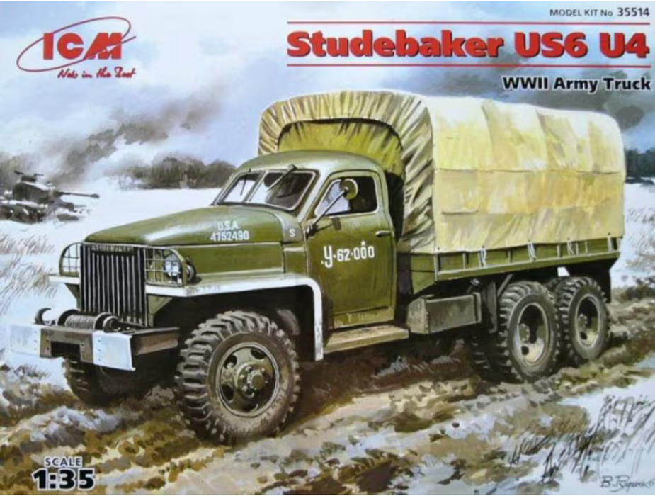 ICM Models 35514 1/35 Studebaker US6 U4 WWII Army Truck Model Kit