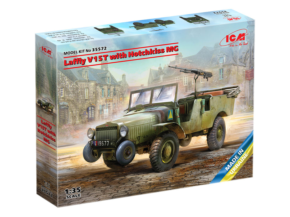 ICM Models 35572 1/35 Laffly V15T with Hotchkiss Machine Gun Model Kit